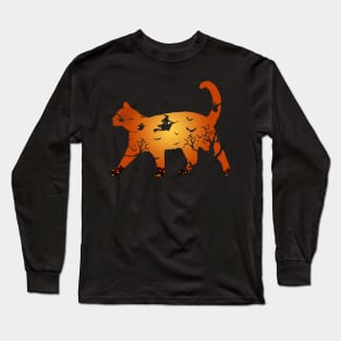 Cat Halloween Mens Womens Long Sleeve T-Shirt